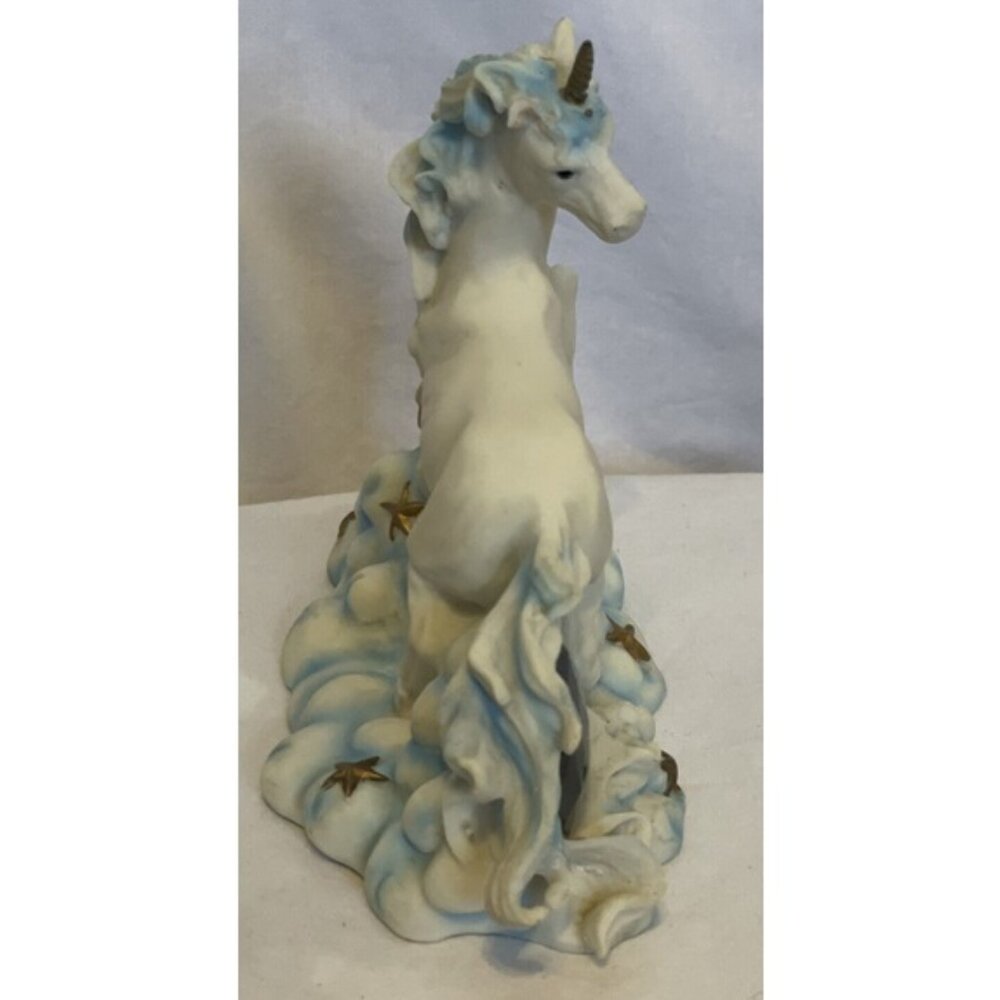 Ceramic Unicorn statue with Green Jewel Stone Green 6x5 Stone is Plastic - Picture 2 of 10